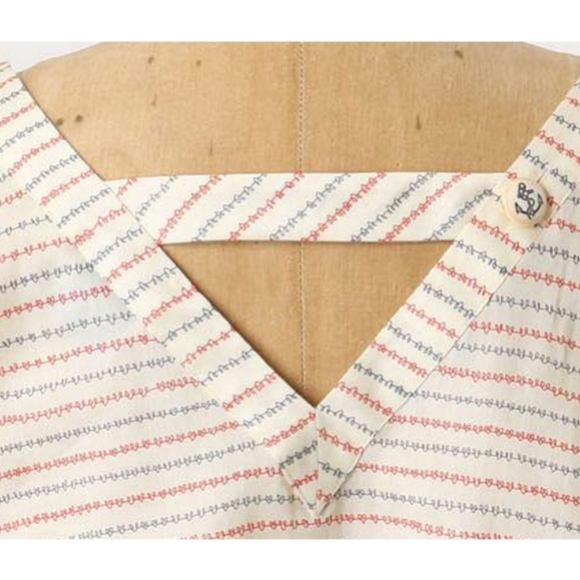 Anthropologie V-Neck Blouse Ivory Print Size 2 - Picture 15 of 16